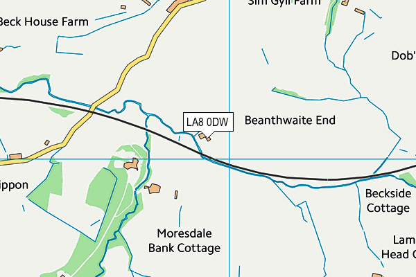 LA8 0DW map - OS VectorMap District (Ordnance Survey)