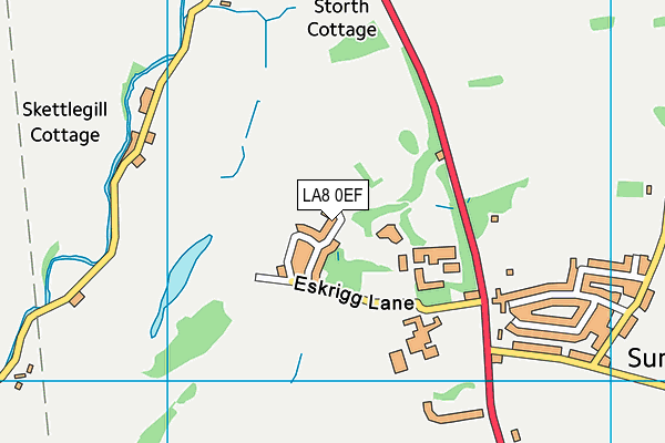 LA8 0EF map - OS VectorMap District (Ordnance Survey)