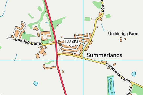 LA8 0EJ map - OS VectorMap District (Ordnance Survey)