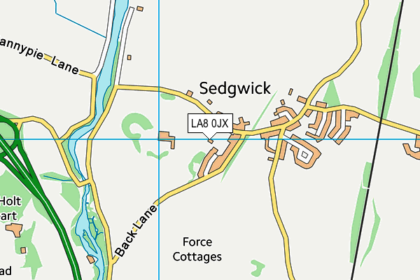 Sedgwick Cricket Club map (LA8 0JX) - OS VectorMap District (Ordnance Survey)