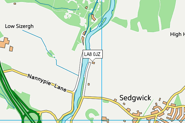 LA8 0JZ map - OS VectorMap District (Ordnance Survey)