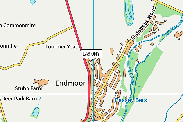LA8 0NY map - OS VectorMap District (Ordnance Survey)