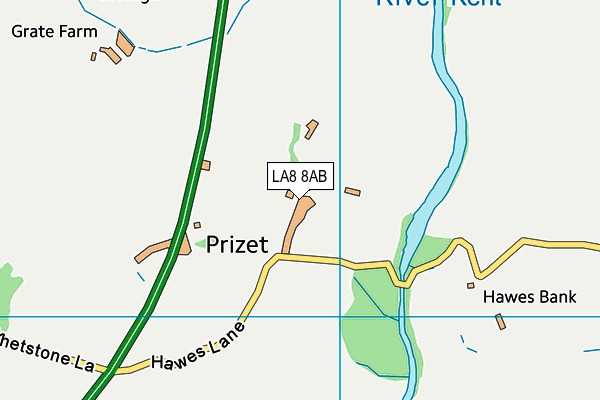 LA8 8AB map - OS VectorMap District (Ordnance Survey)