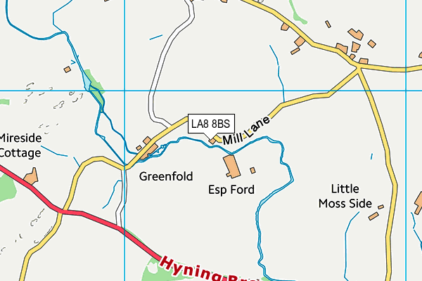 LA8 8BS map - OS VectorMap District (Ordnance Survey)