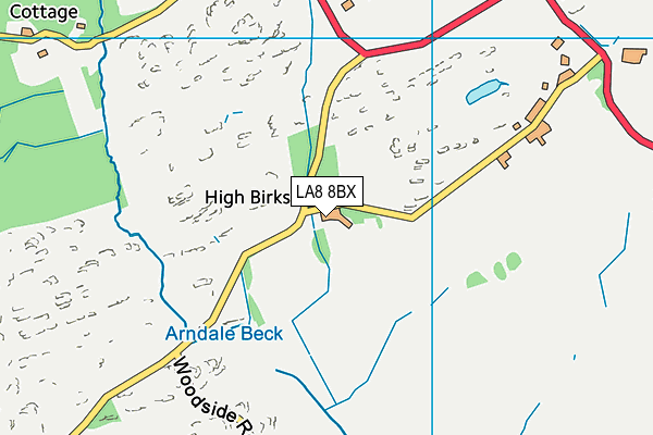 LA8 8BX map - OS VectorMap District (Ordnance Survey)
