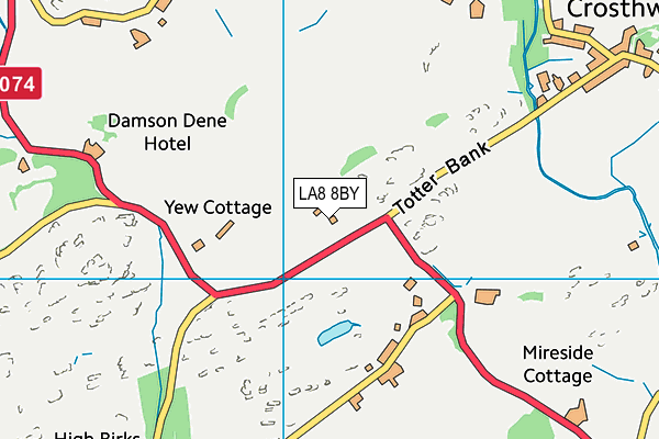 LA8 8BY map - OS VectorMap District (Ordnance Survey)