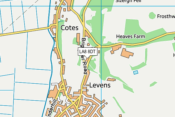 LA8 8DT map - OS VectorMap District (Ordnance Survey)