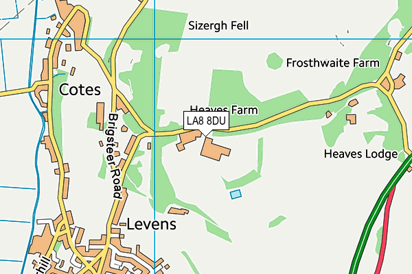 LA8 8DU map - OS VectorMap District (Ordnance Survey)