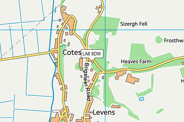 LA8 8DW map - OS VectorMap District (Ordnance Survey)