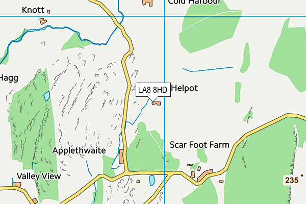 LA8 8HD map - OS VectorMap District (Ordnance Survey)
