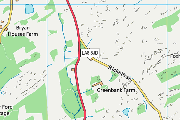 LA8 8JD map - OS VectorMap District (Ordnance Survey)