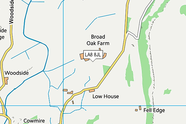 LA8 8JL map - OS VectorMap District (Ordnance Survey)