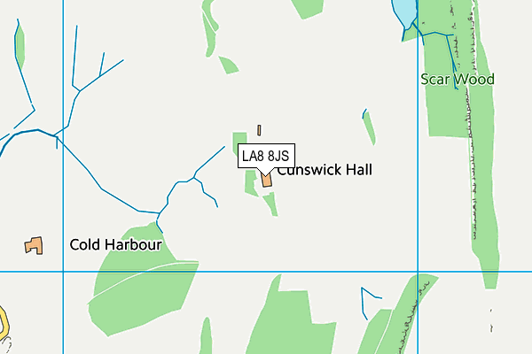 LA8 8JS map - OS VectorMap District (Ordnance Survey)