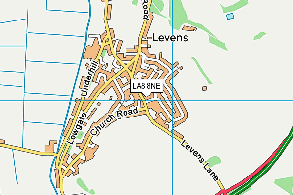 LA8 8NE map - OS VectorMap District (Ordnance Survey)