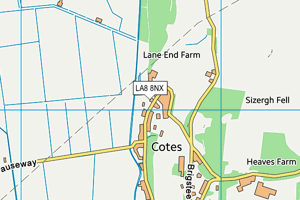 LA8 8NX map - OS VectorMap District (Ordnance Survey)