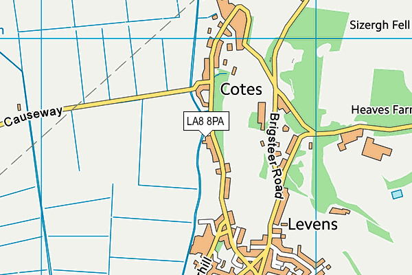 LA8 8PA map - OS VectorMap District (Ordnance Survey)