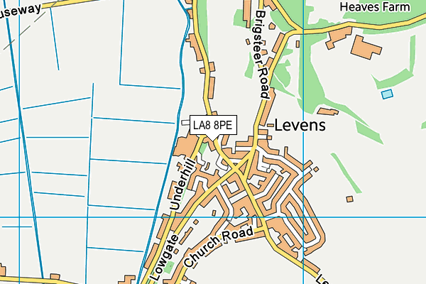 LA8 8PE map - OS VectorMap District (Ordnance Survey)