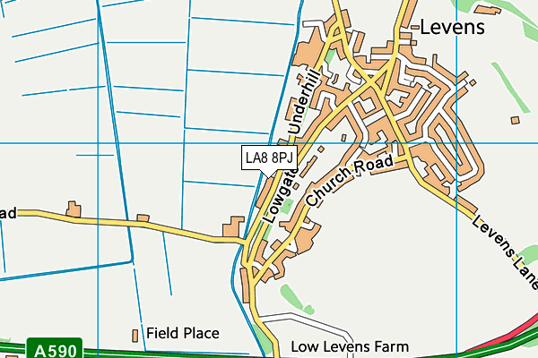 LA8 8PJ map - OS VectorMap District (Ordnance Survey)