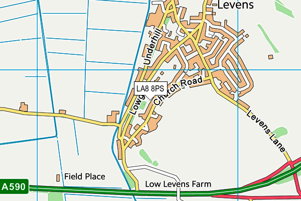 LA8 8PS map - OS VectorMap District (Ordnance Survey)
