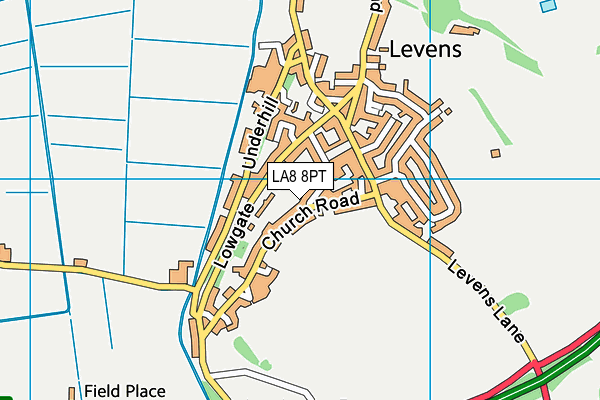 LA8 8PT map - OS VectorMap District (Ordnance Survey)