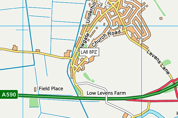 LA8 8PZ map - OS VectorMap District (Ordnance Survey)