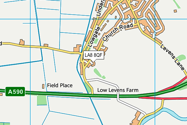 LA8 8QF map - OS VectorMap District (Ordnance Survey)