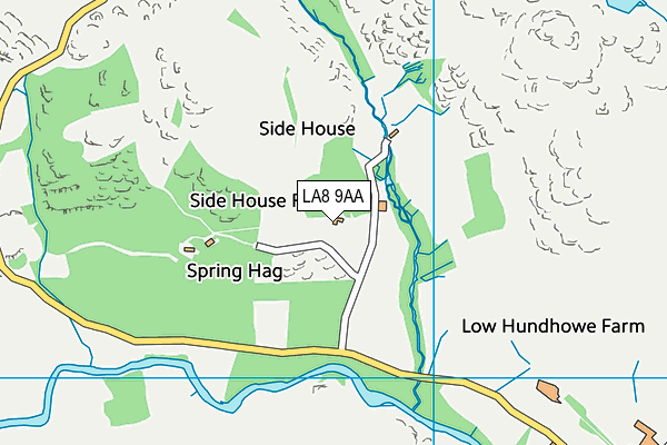 LA8 9AA map - OS VectorMap District (Ordnance Survey)