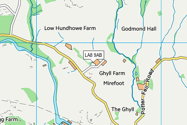 LA8 9AB map - OS VectorMap District (Ordnance Survey)