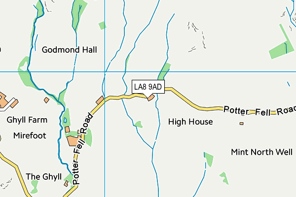 LA8 9AD map - OS VectorMap District (Ordnance Survey)