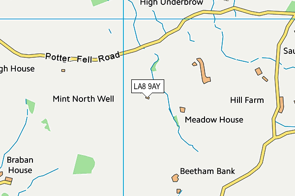 LA8 9AY map - OS VectorMap District (Ordnance Survey)