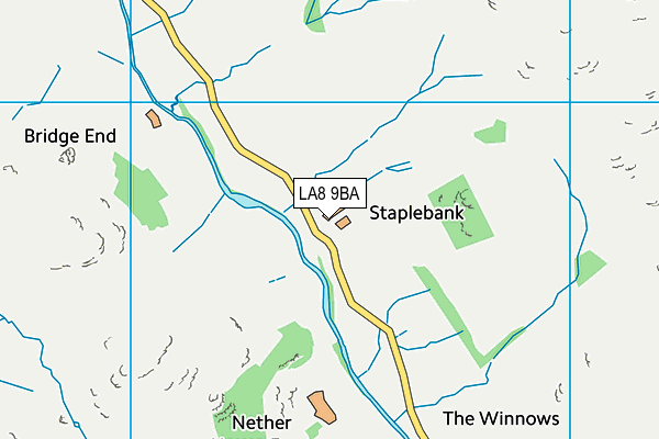LA8 9BA map - OS VectorMap District (Ordnance Survey)