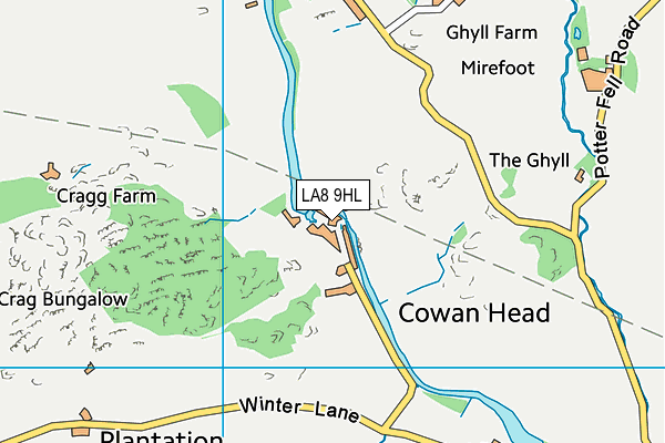 LA8 9HL map - OS VectorMap District (Ordnance Survey)