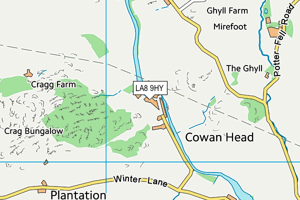 LA8 9HY map - OS VectorMap District (Ordnance Survey)