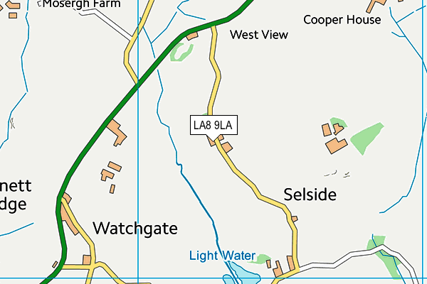 LA8 9LA map - OS VectorMap District (Ordnance Survey)