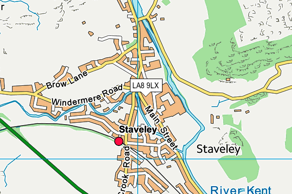 LA8 9LX map - OS VectorMap District (Ordnance Survey)