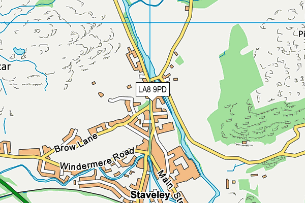 LA8 9PD map - OS VectorMap District (Ordnance Survey)