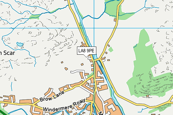 LA8 9PE map - OS VectorMap District (Ordnance Survey)