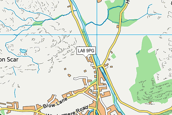 LA8 9PG map - OS VectorMap District (Ordnance Survey)