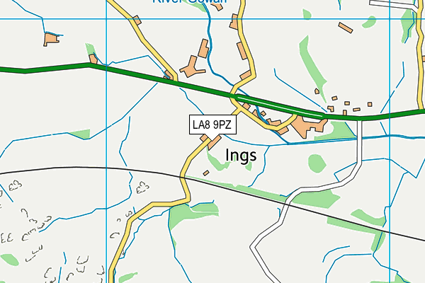 LA8 9PZ map - OS VectorMap District (Ordnance Survey)