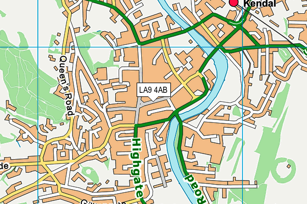 LA9 4AB map - OS VectorMap District (Ordnance Survey)