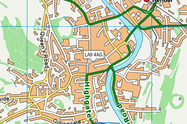 LA9 4AG map - OS VectorMap District (Ordnance Survey)