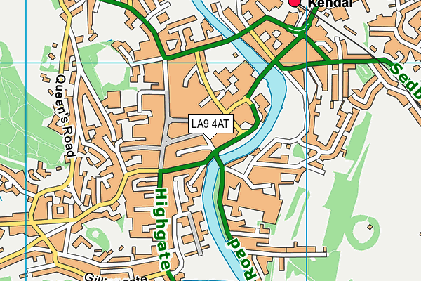 LA9 4AT map - OS VectorMap District (Ordnance Survey)
