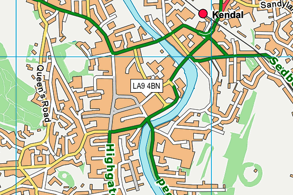 LA9 4BN map - OS VectorMap District (Ordnance Survey)