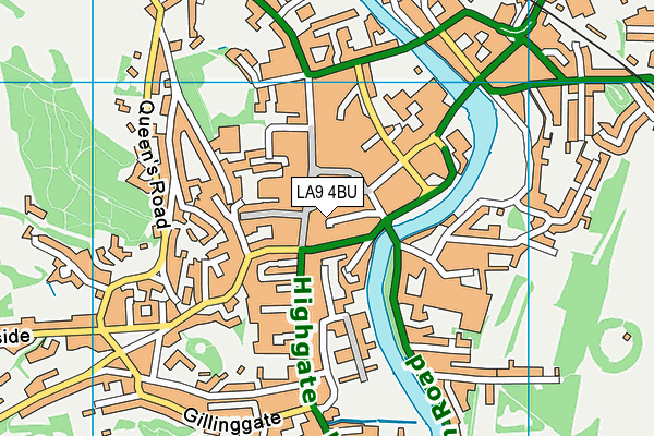 LA9 4BU map - OS VectorMap District (Ordnance Survey)