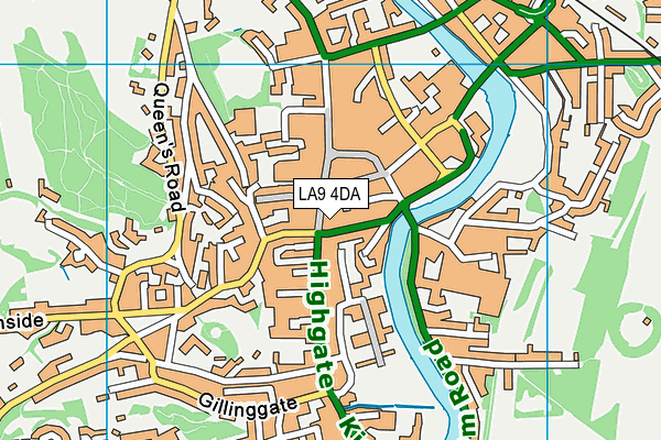 LA9 4DA map - OS VectorMap District (Ordnance Survey)