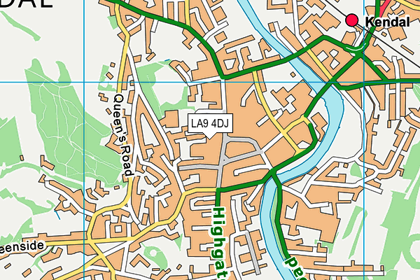 LA9 4DJ map - OS VectorMap District (Ordnance Survey)
