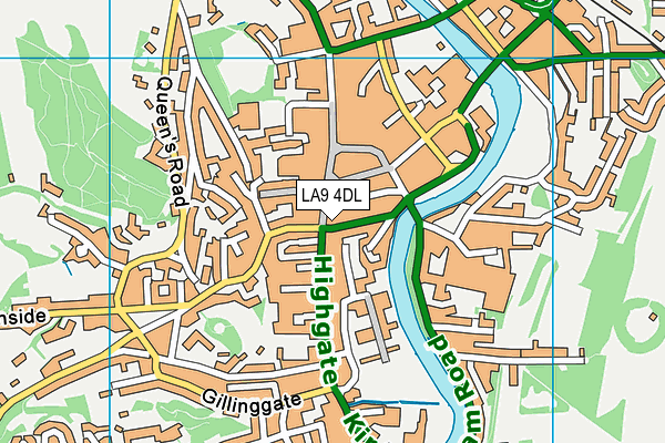 LA9 4DL map - OS VectorMap District (Ordnance Survey)