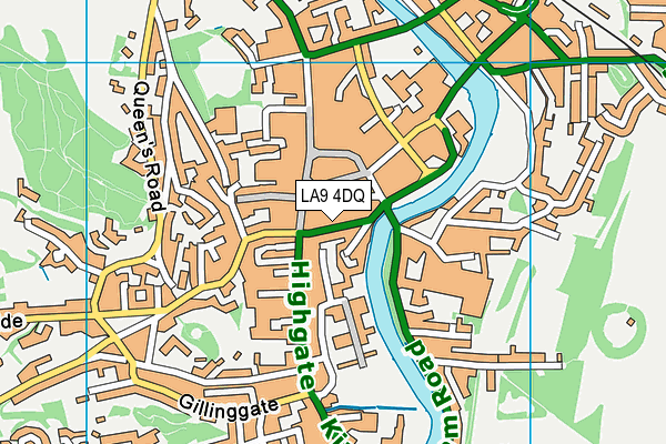 LA9 4DQ map - OS VectorMap District (Ordnance Survey)