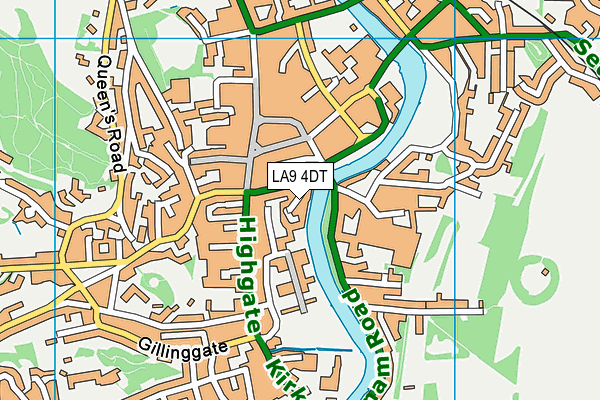 LA9 4DT map - OS VectorMap District (Ordnance Survey)
