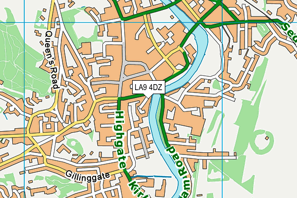 LA9 4DZ map - OS VectorMap District (Ordnance Survey)